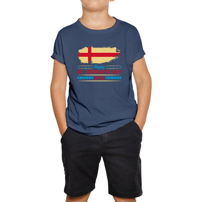 Happy St George's Day 2023 Saint George Cross England Flag Religious Warriors St George Day Kids T Shirt