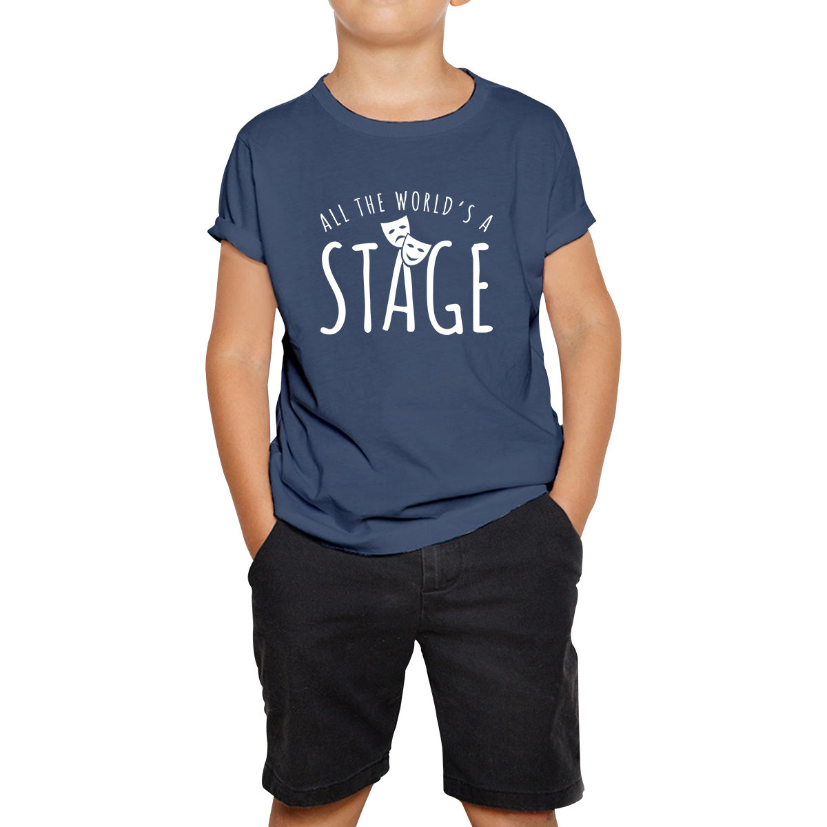 All The World’s A Stage By William Shakespeare Quote National Shakespeare Day Kids T Shirt
