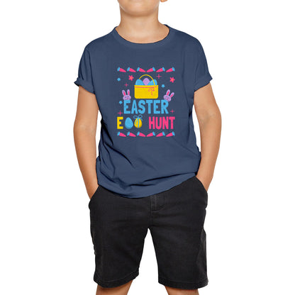 Easter Egg Hunt Hunting Squad Religious Christian Easter Egg Hunt Season Hunting Crew Egg Bucket Easter Bunny Kids T Shirt
