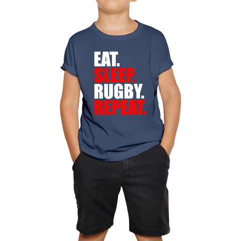 Eat Sleep Rugby Repeat Kids T-Shirt