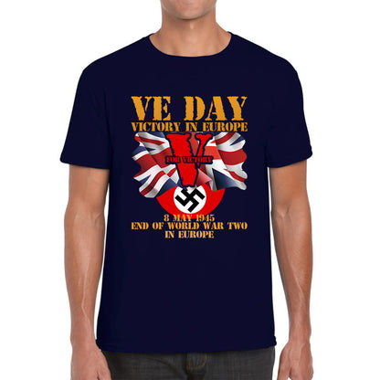 VE Day Victory In Europe End Of World War II Victory Day Armed Forces Veterans 8 May 78th Anniversary Mens Tee Top