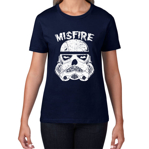 Misfire The Dark Side Made Me Do It Spoof Trooper Armor Helmet Movie Series Womens Tee Top