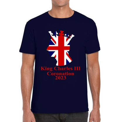 King Charles III Coronation 2023 United Kingdom King of England Royal Crown CR III His Majesty Mens Tee Top