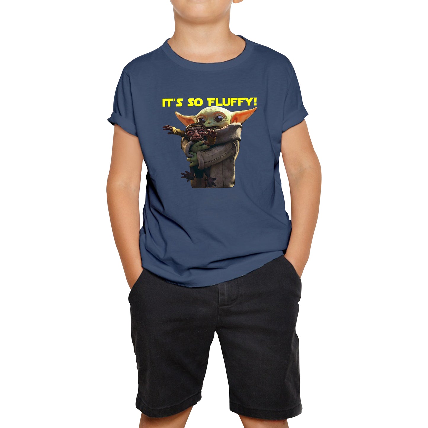 It's So Fluffy Feed Me I'm Pretty Stop Wars Dandalorian Movie Series Kids Tee
