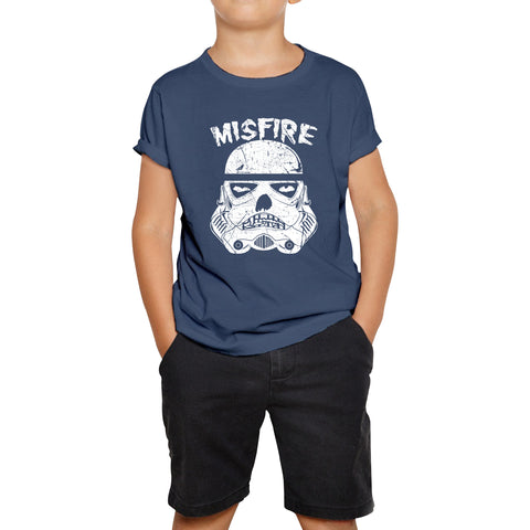 Misfire The Dark Side Made Me Do It Spoof Trooper Armor Helmet Movie Series Kids Tee