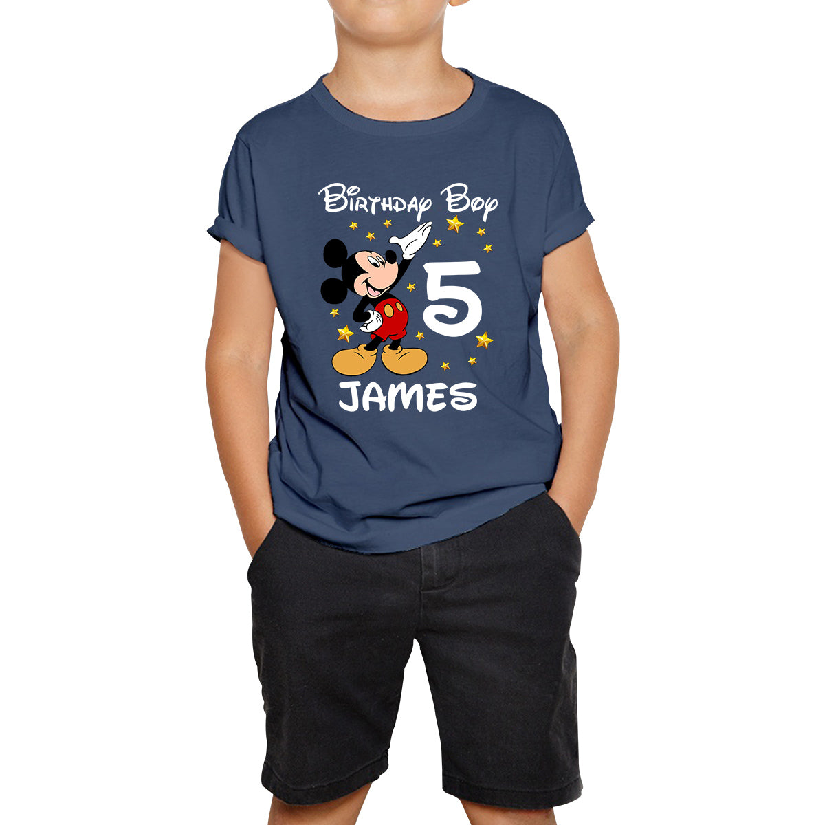 Personalised Happy Birthday Your Name Disney Minnie Mouse Cute Cartoon Character Birthday Party Costume Kids T Shirt