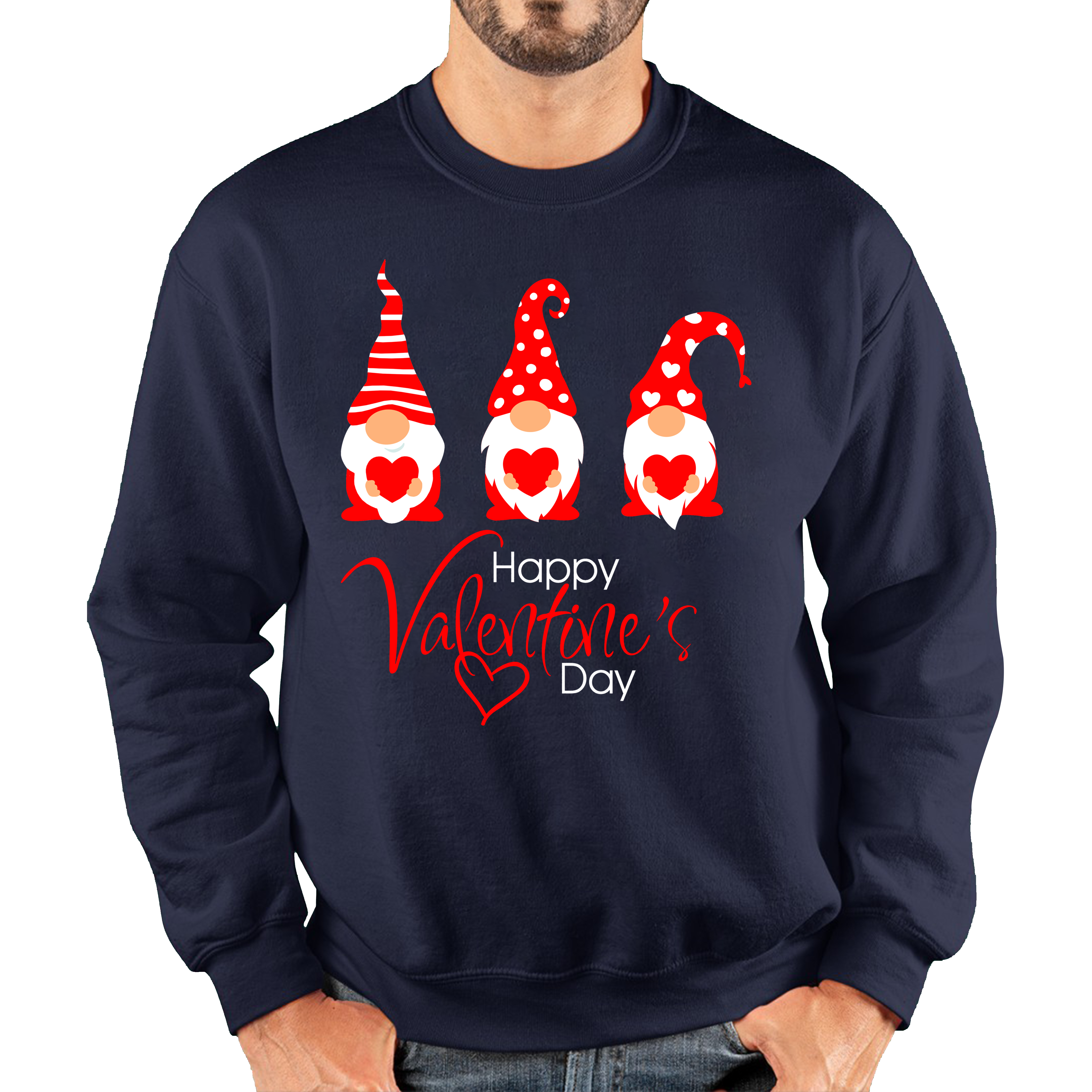 Happy Valentines Day Gnomes Jumper Top for Gnome Lovers Adult Sweatshirt
