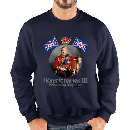 King Charles III 6th May 2023 Coronation British Flags Royal Crown CR III Union Jack His Majesty Unisex Sweatshirt