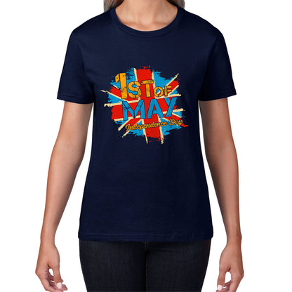 1st Of May Independence Day British Flag UK Independence Day Country Love Patriotism Great Britain Union Jack Womens Tee Top