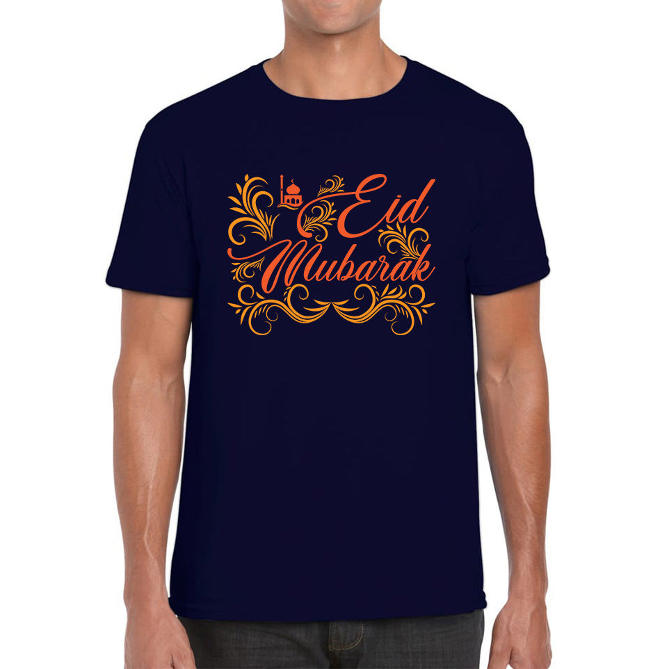 Happy Eid Mubarak Muslims Festival Islamic Religious Fasting Month Celebration Holy Month Mens Tee Top
