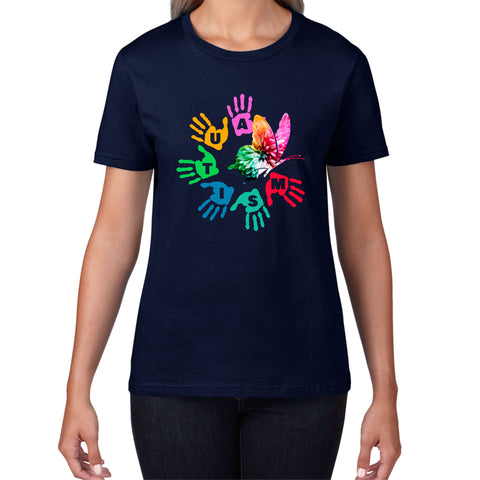 Autism Awareness Butterfly Peace Lover Autism Rainbow Be Kind Acceptance Autism Support Womens Tee Top