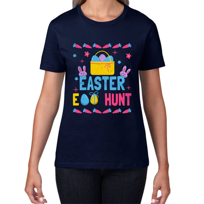 Easter Egg Hunt Hunting Squad Religious Christian Easter Egg Hunt Season Hunting Crew Egg Bucket Easter Bunny Womens Tee Top