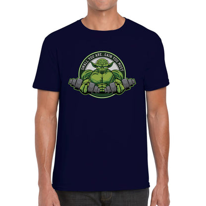 Small You Are Gain You Must Yoda Lifting  Star Wars Dagobah Gym Fitness Bodybuilding Jedi Master Star Wars Day 46th Anniversary Mens Tee Top