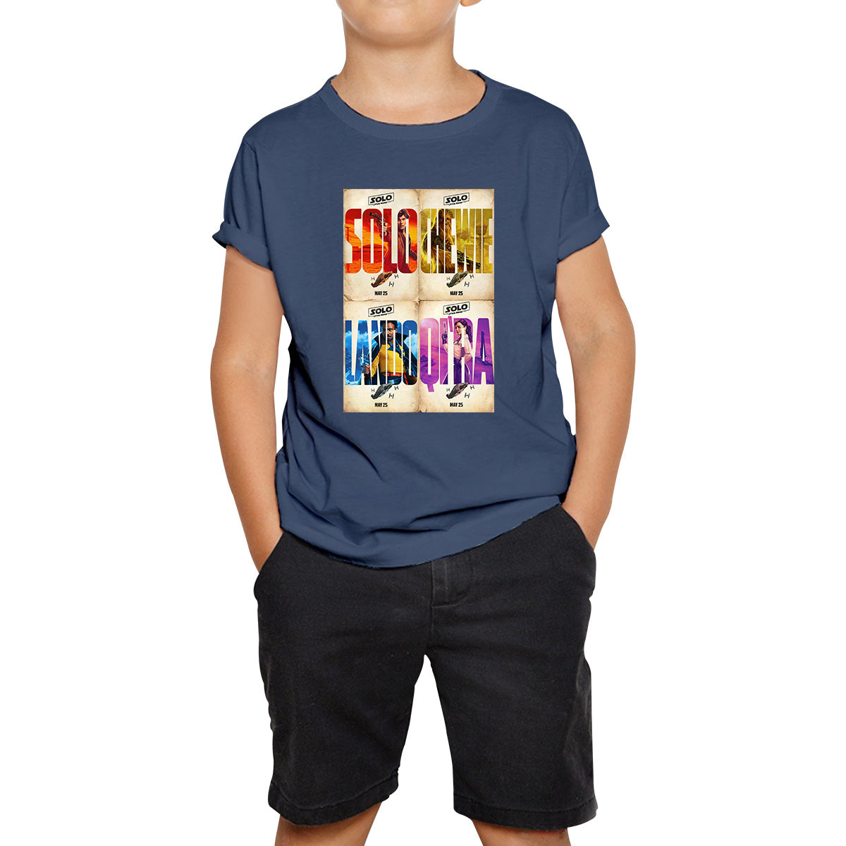 Solo A Star Wars Story Posters Solo Chewie Lando Qira Sci-fi Action Adventure Movie Characters Star Wars Galaxy's Edge Trip Kids T Shirt