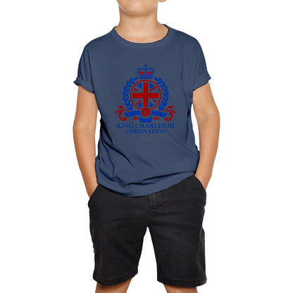 King Charles III Coronation 2023 CR III King Of England United Kingdom His Majesty Kids T Shirt