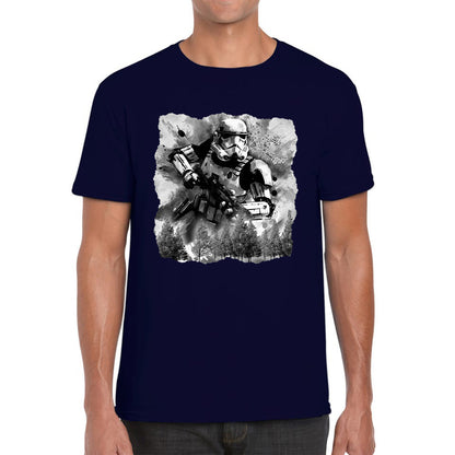 Hunter In The Forest Death Star Vintage Poster Graphic Movie Series Mens Tee Top