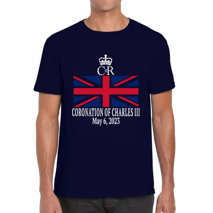 Royal Cypher CR III Coronation Of Charles III 6th May 2023 King Charles III Royal King British Flag Mens Tee Top