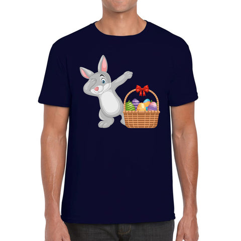 Dabbing Bunny With Eggs Basket Happy Easter Day Cute Rabbit Bunny Easter Day Mens Tee Top