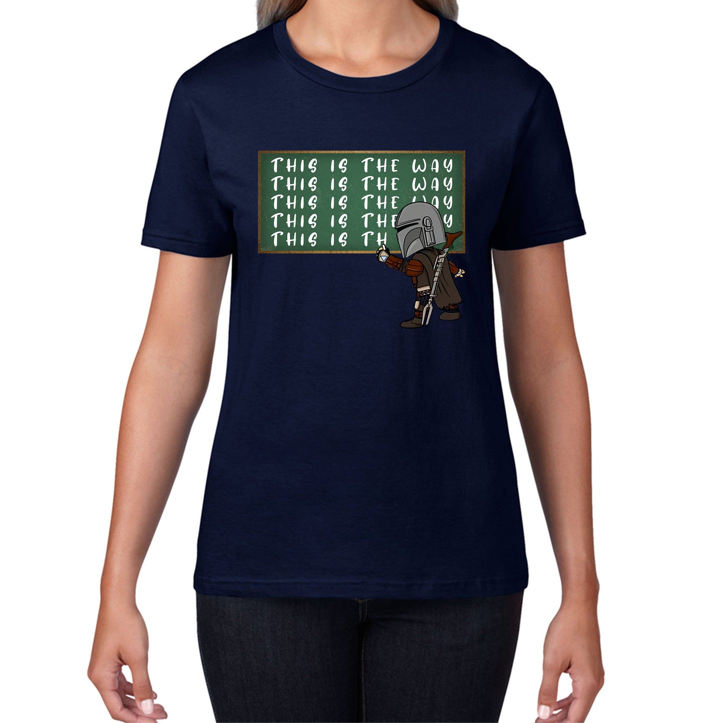 This Is The Way Dadalorian Fight War Warrior With Helmet Funny Gift Womens Tee Top
