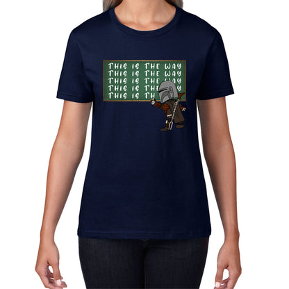 This Is The Way Dadalorian Fight War Warrior With Helmet Funny Gift Womens Tee Top