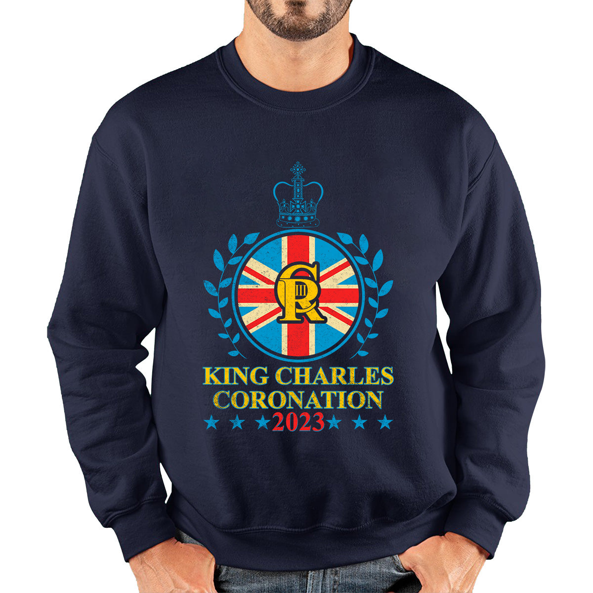 King Charles III Coronation 2023 Union Jack CR III Ruling Monarch Of England Great Britain Unisex Sweatshirt