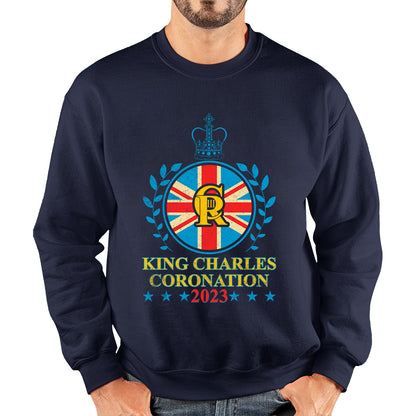 King Charles III Coronation 2023 Union Jack CR III Ruling Monarch Of England Great Britain Unisex Sweatshirt
