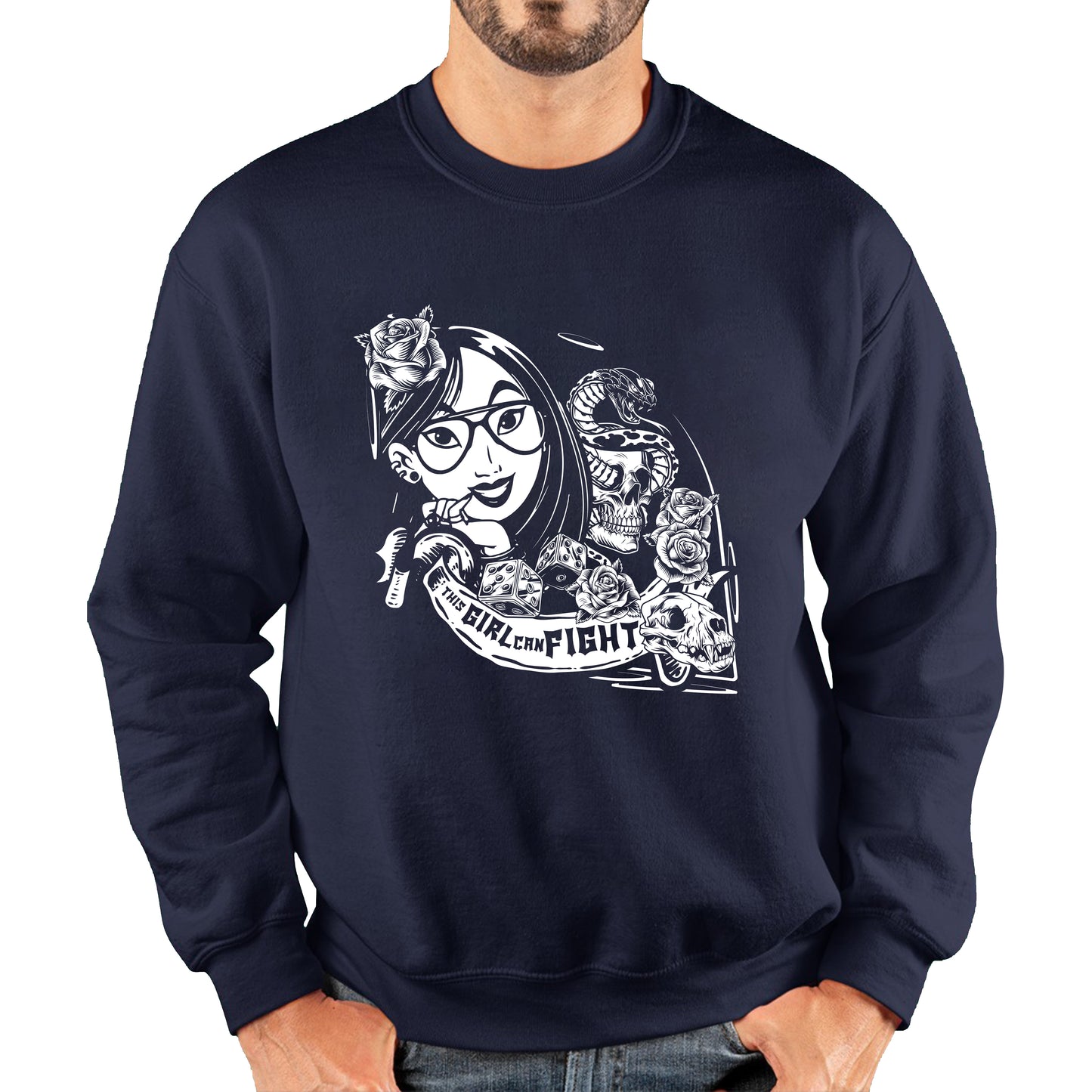 Punk Fashion Princess Molan Inspired a Girl Can Fight Rock Retro Movie Unisex Sweatshirt