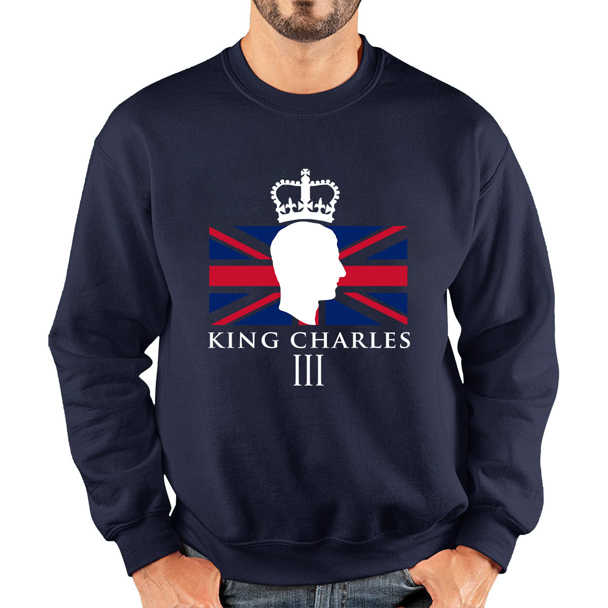 King Charles III Coronation British Flag CR III Royal Crown His Majesty Union Jack Great Britain Unisex Sweatshirt