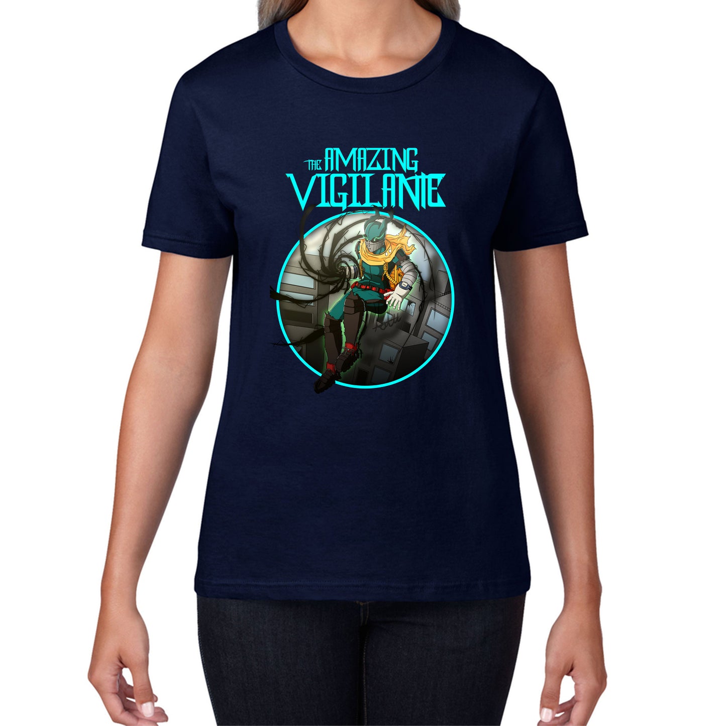 The Amazing Vigilant out of the Dark hole Vintage Graphic Cartoon Series Womens Tee Top