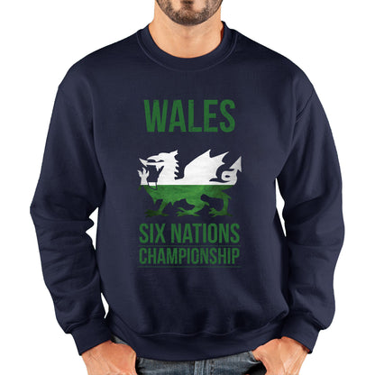 Wales Flag Logo Rugby Cup European Support World Six Nations Championship Unisex Sweatshirt