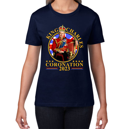 King Charles III Coronation 2023 Ruling Monarch Of England United Kingdom Royal Crown Womens Tee Top