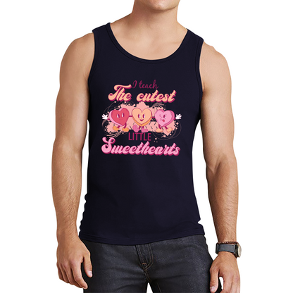 I Teach The Cutest Little Sweethearts Teacher Valentine’s Day School Teacher Quote Tank Top