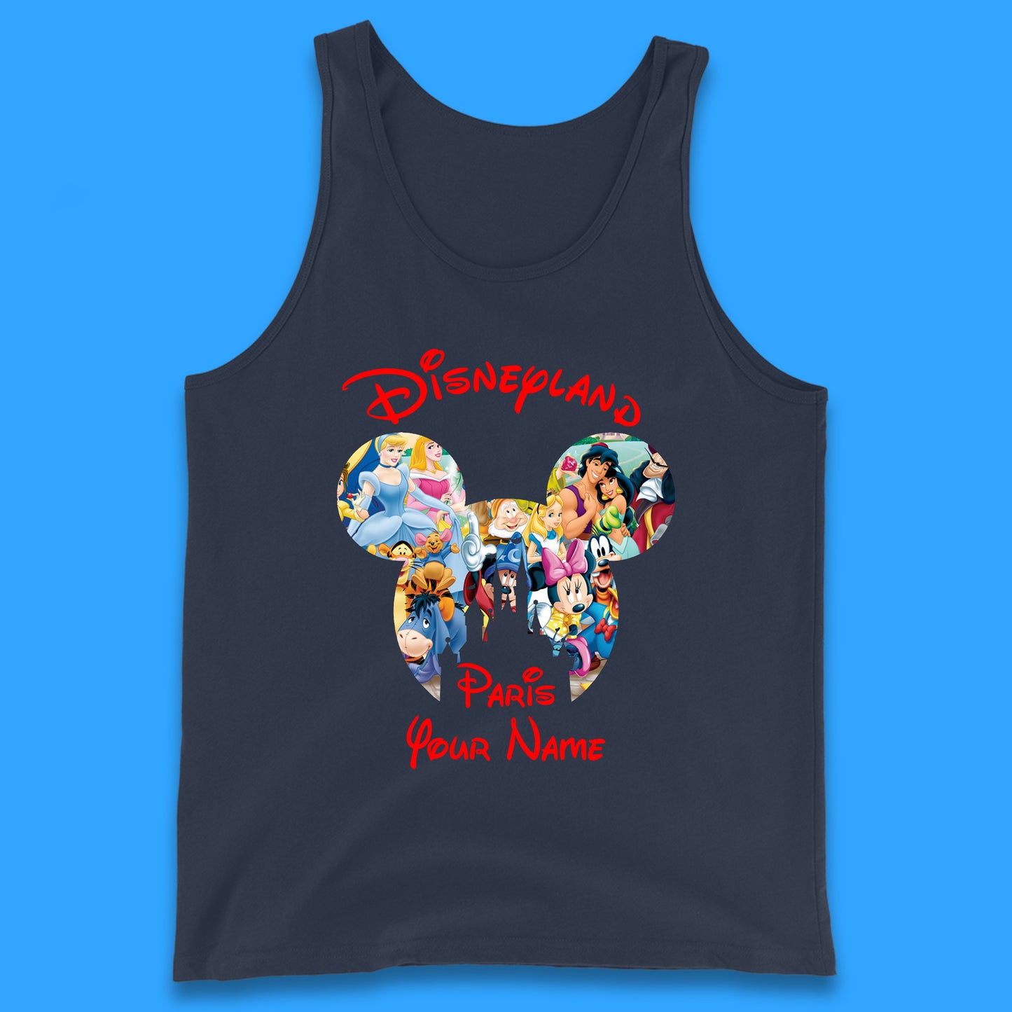 Personalised Disney Land Paris Mickey Minnie Mouse All Disney Characters Cartoons Magical Kingdom Disney Castle Disneyland Vacation Trips Tank Top