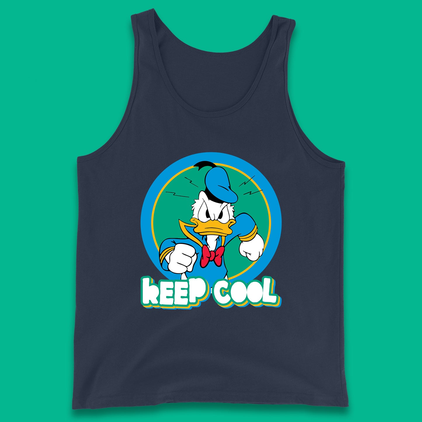 Keep Cool Donald Duck Animated Cartoon Character Angry Duck Disneyland Trip Disney Vacations Tank Top