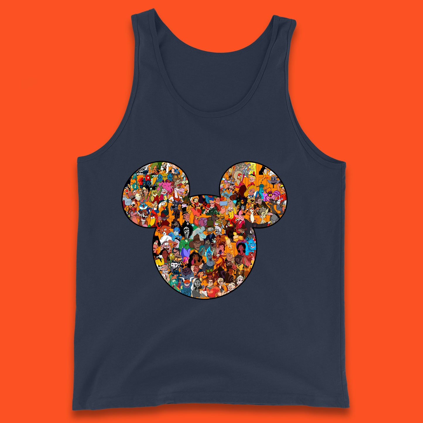 Disney Mickey Mouse Minnie Mouse Head All Disney Characters Together Disney Family Animated Cartoons Movies Characters Disney World Tank Top