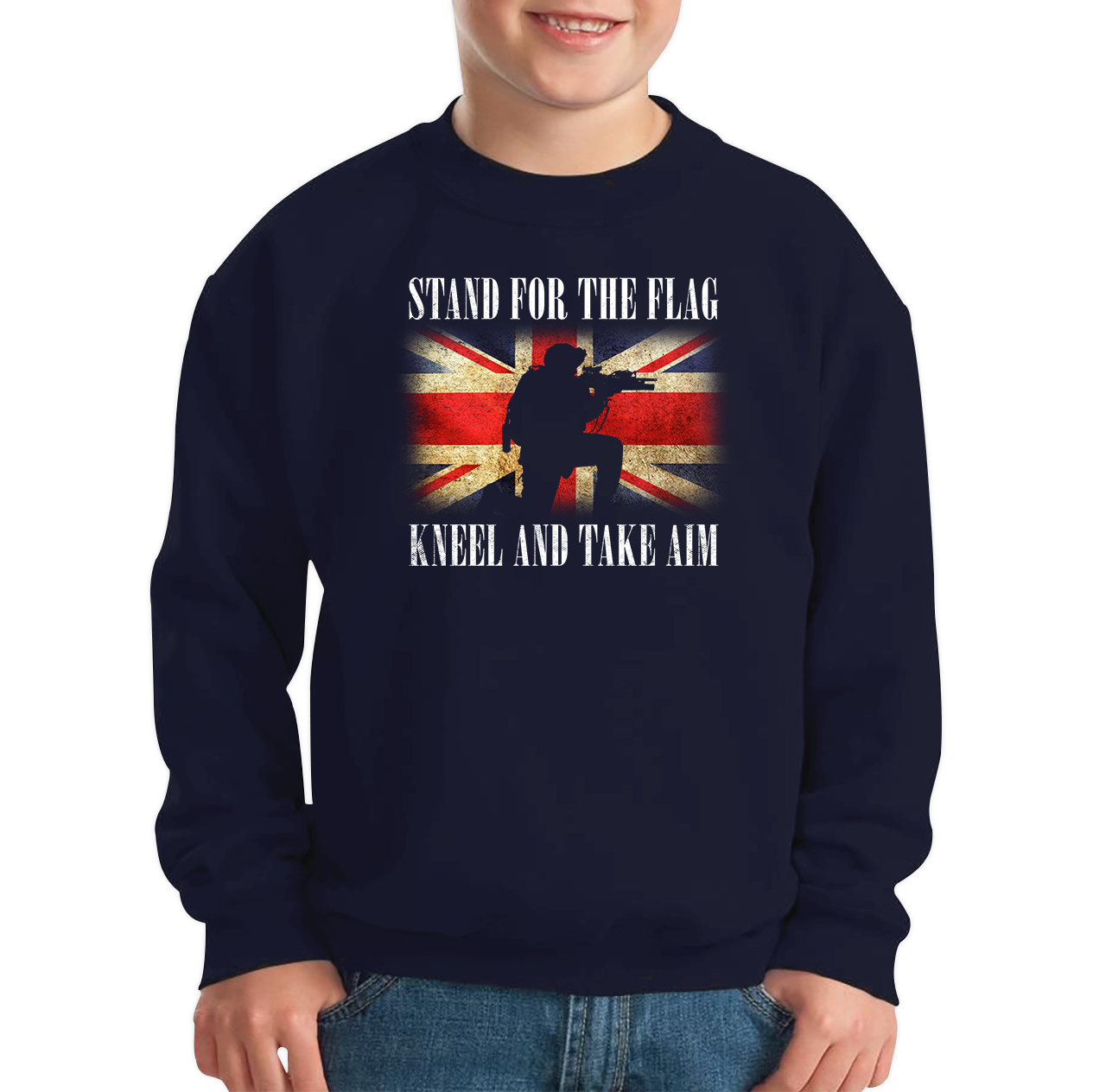 Stand For The Flag Kneel And Take Aim British Veteran Sweatshirt