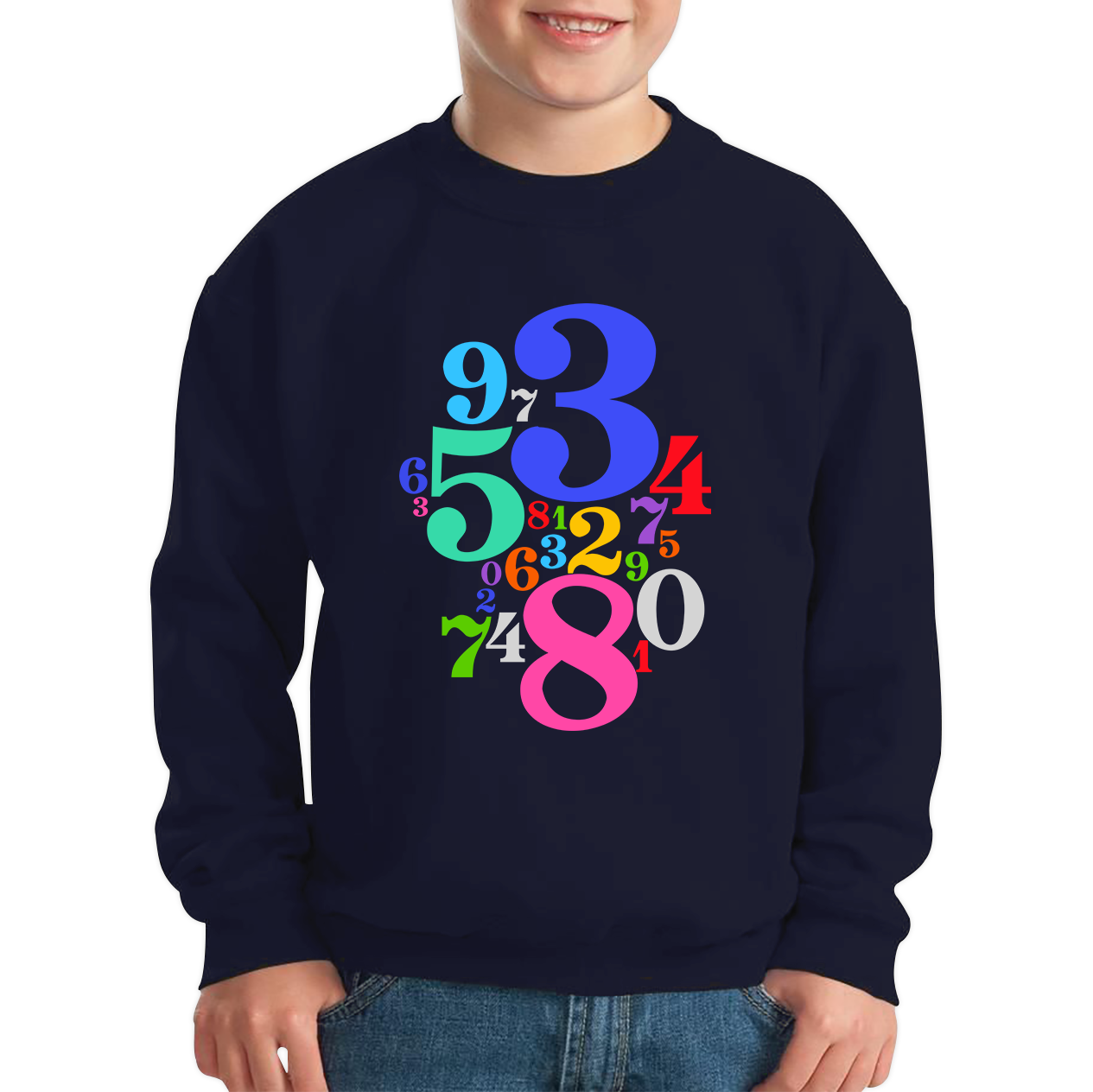 Numbers Day Maths Day Colourful Numbers Math Lovers Mathletics School Charity Day Kids Jumper