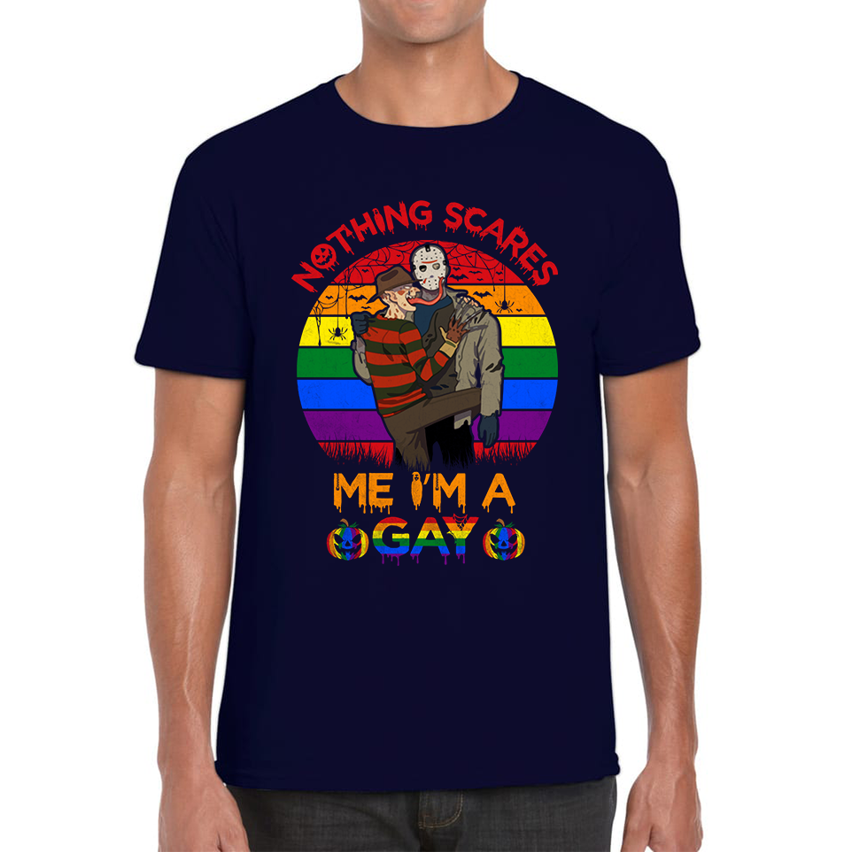 Nothing Scares Me I'm A Gay Pride LGBT Jason Voorhees Freddy Krueger Love Pride Adult T Shirt