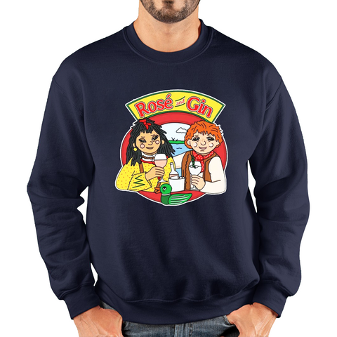 Rosé and Gin Funny 90's TV Show Rosie and Jim Boat Wine Adult Sweatshirt