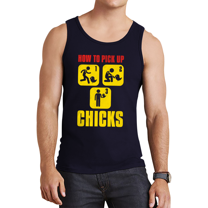 How To Pickup The Chicks Vest Funny Cute Birds Lovers Chicks Tank Top