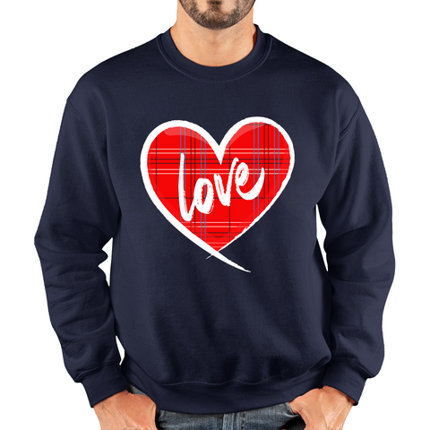 Hand Drawn Love Heart Happy Valentine's Day Lover Heart Unisex Sweatshirt
