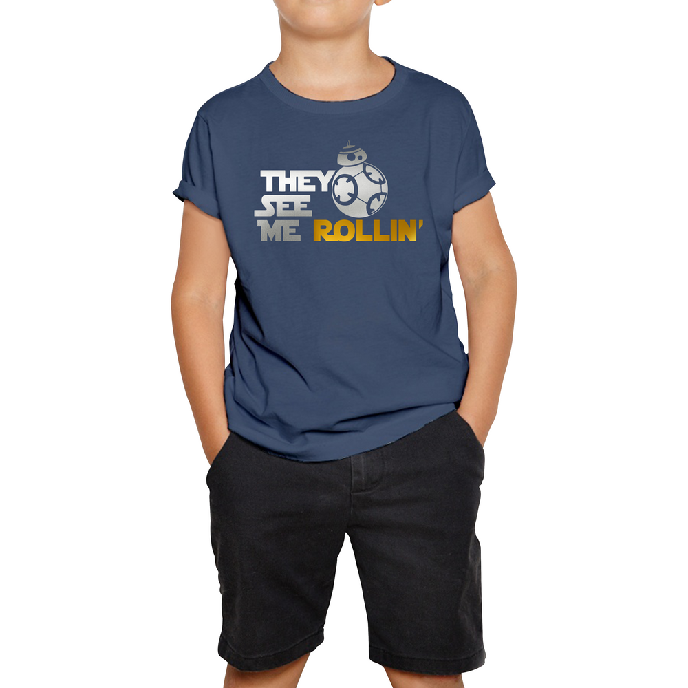 They See Me Rollin' BB-8 Star Wars Inspired T-Shirt Disney Star Wars Hollywood Studios Galaxy's Edge Kids Tee