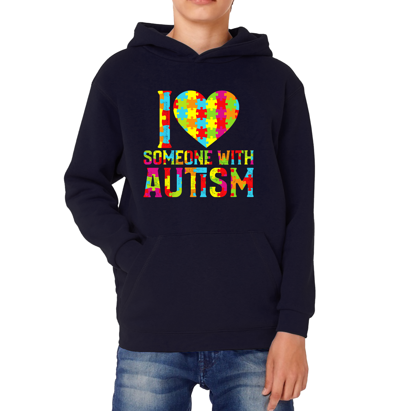 I Love Someone With Autism Kids Hoodie