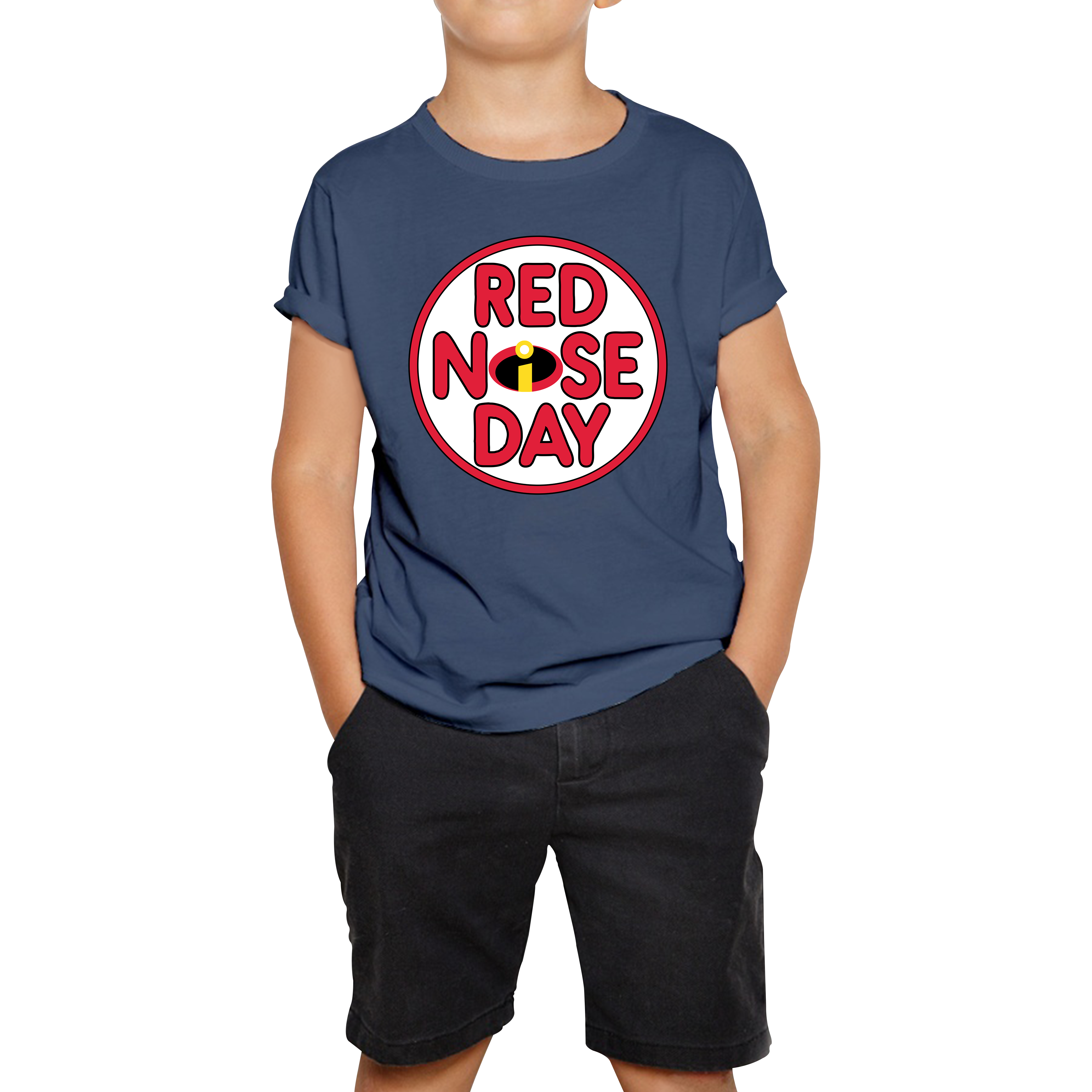 Disney The Incredibles Red Nose Day Kids T Shirt. 50% Goes To Charity