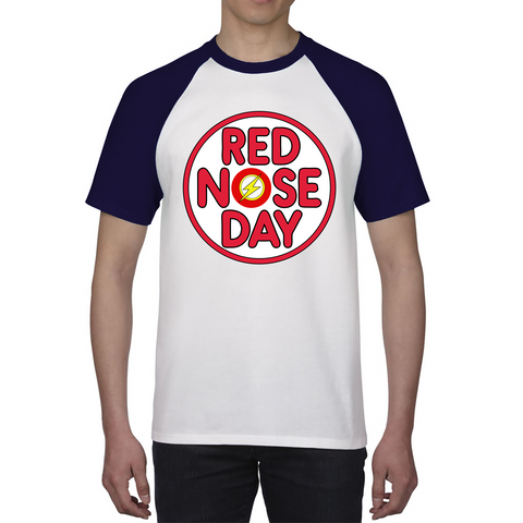 Flash Wally West Red Nose Day Baseball T Shirt. 50% Goes To Charity