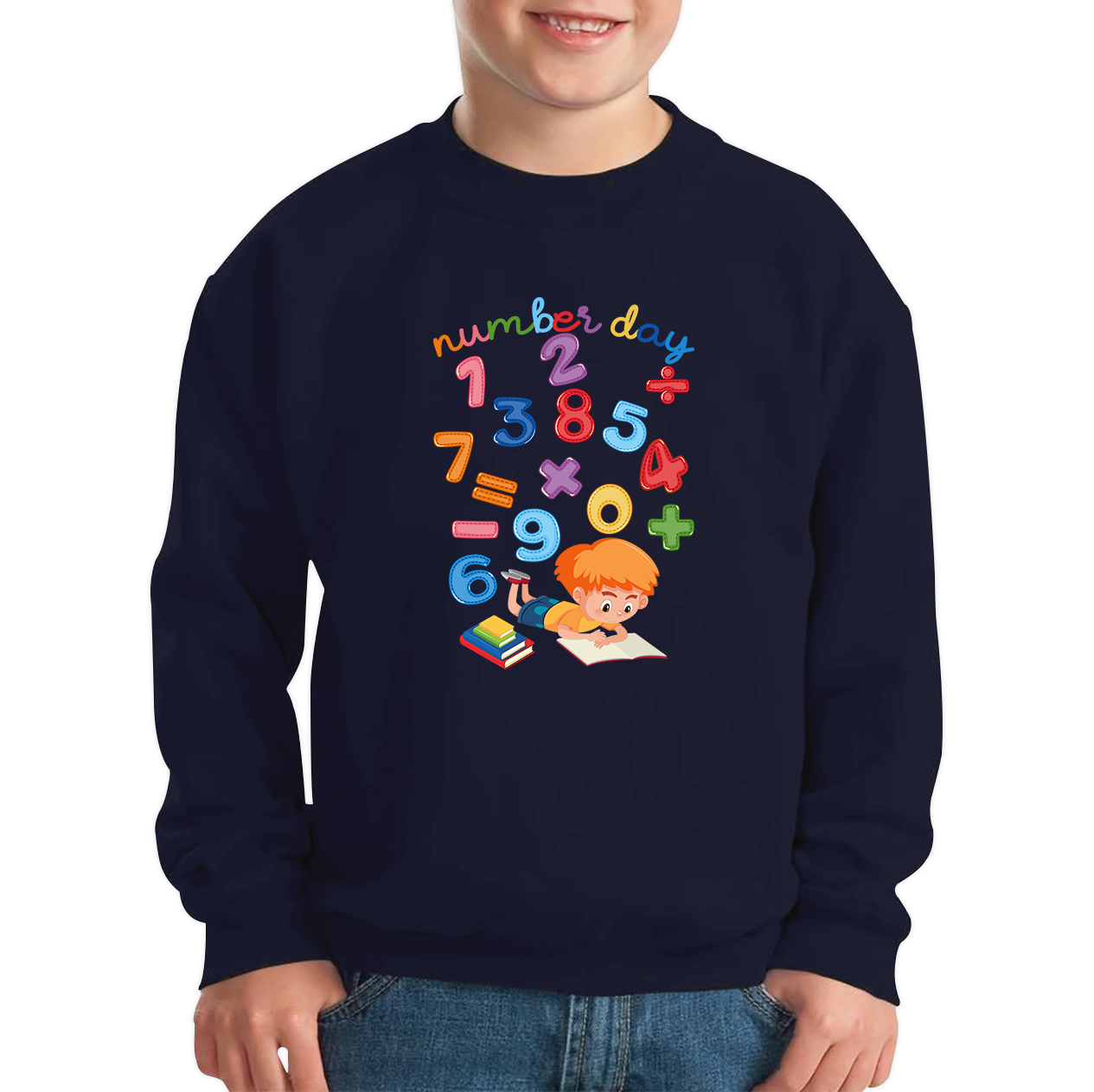 Numbers Day Colourful Numbers Maths Day School Charity Day Mathletics Kids Jumper