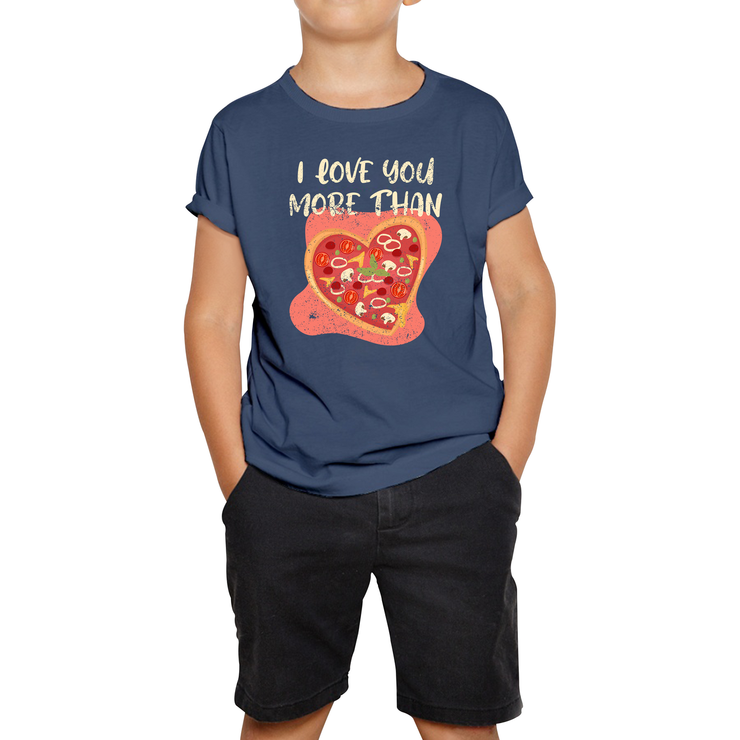 I Love You More Than Pizza Valentines Day Funny Offensive Gift Kids Tee