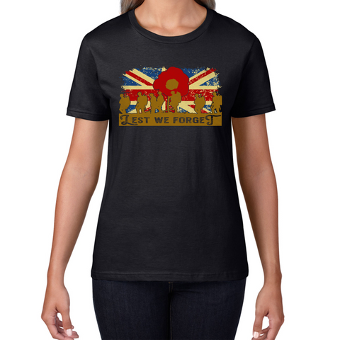 Lest We Forget Poppy Anzac Day Womens Tee Top