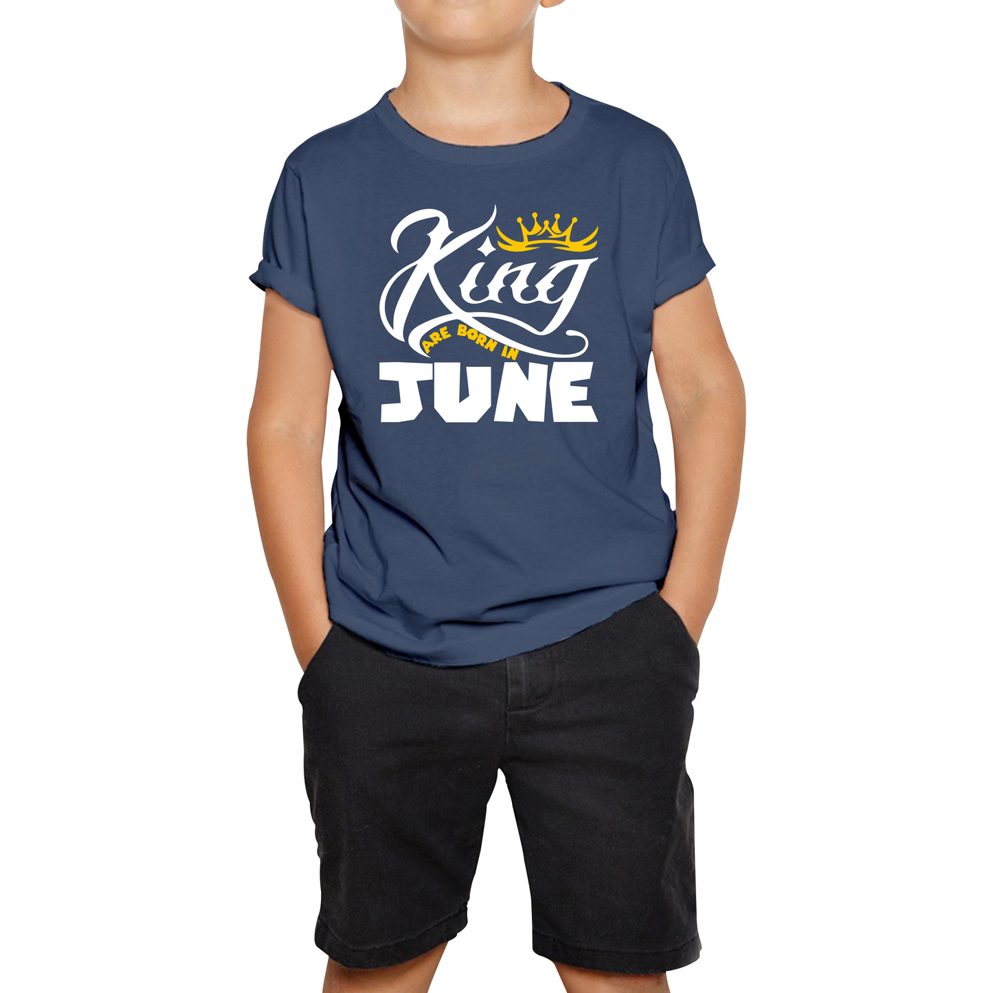 King Are Born In June Funny Birthday Month June Birthday Sayings Quotes Kids Tee