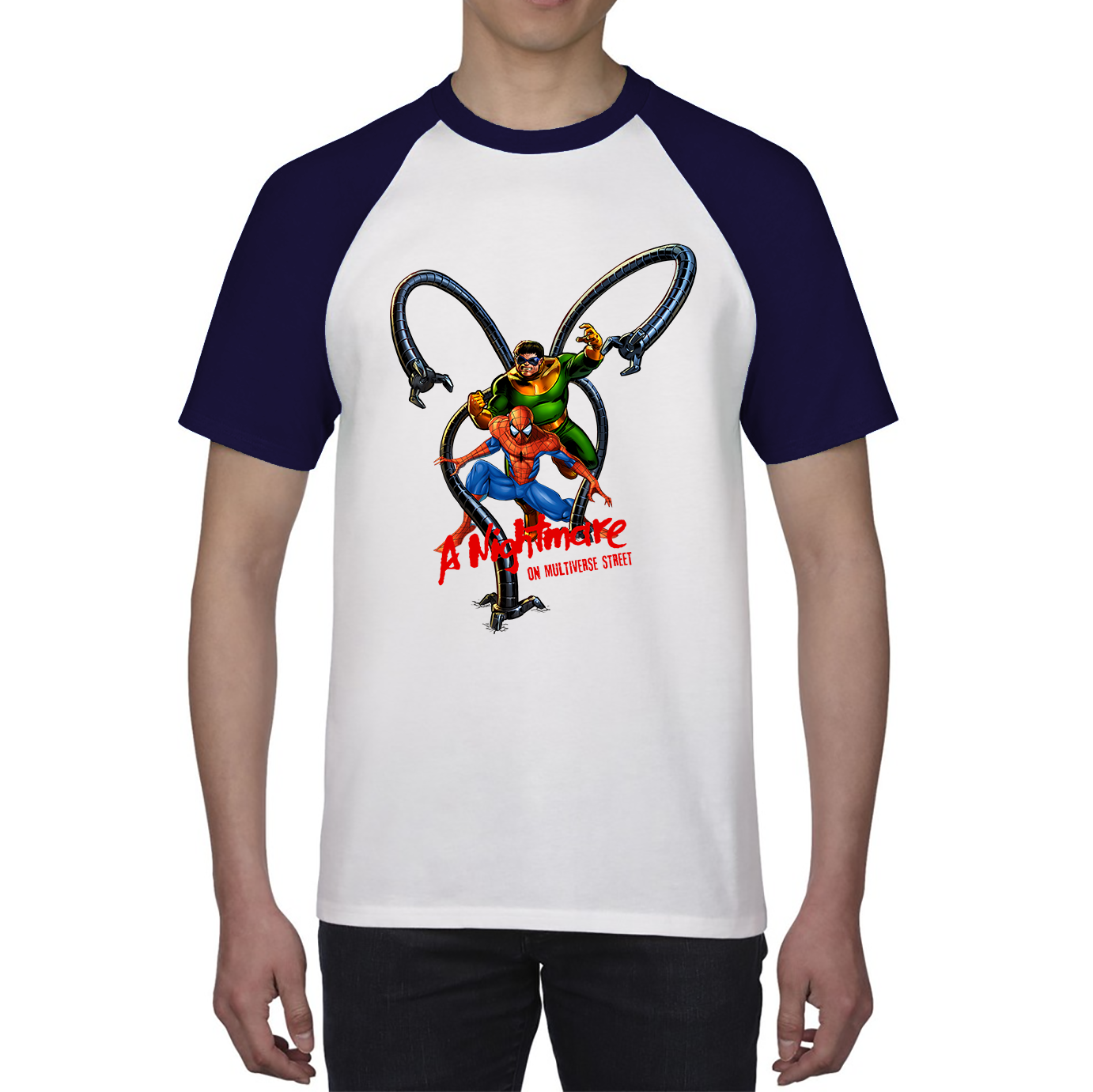 Dr. Otto Octavius The Superior Spider-Man Art Comics (A Nightmare On Multiverse Street) Baseball T Shirt